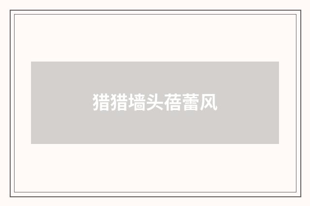 猎猎墙头蓓蕾风