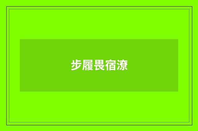 步履畏宿潦