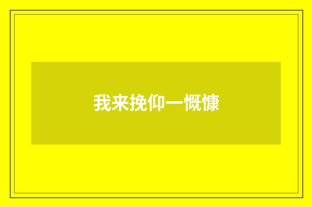 我来挽仰一慨慷