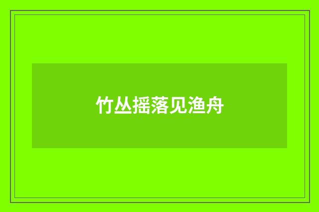 竹丛摇落见渔舟