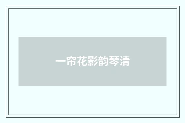 一帘花影韵琴清