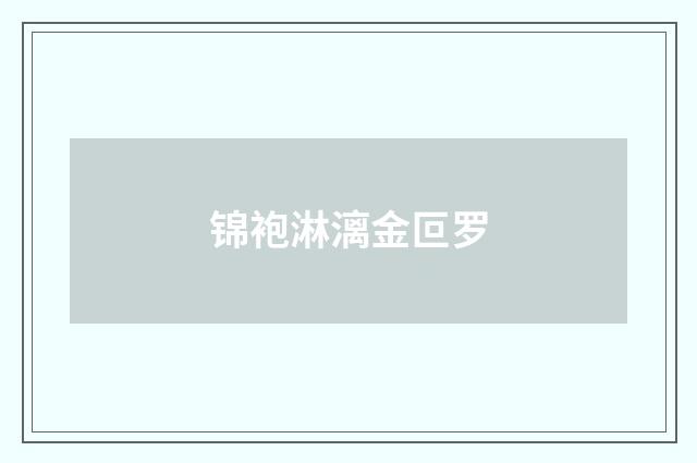 锦袍淋漓金叵罗