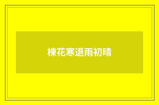 楝花寒退雨初晴