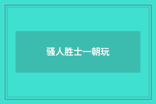 骚人胜士一朝玩