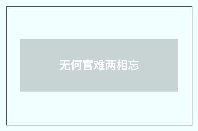 无何官难两相忘