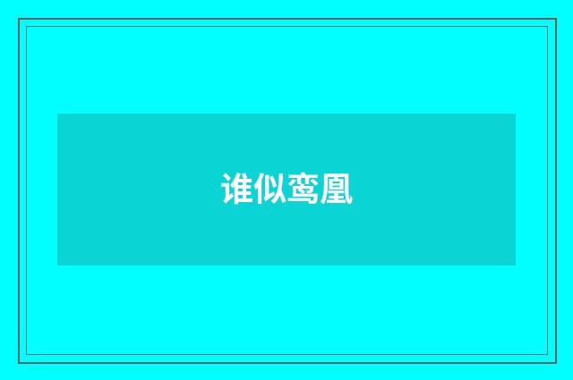 谁似鸾凰