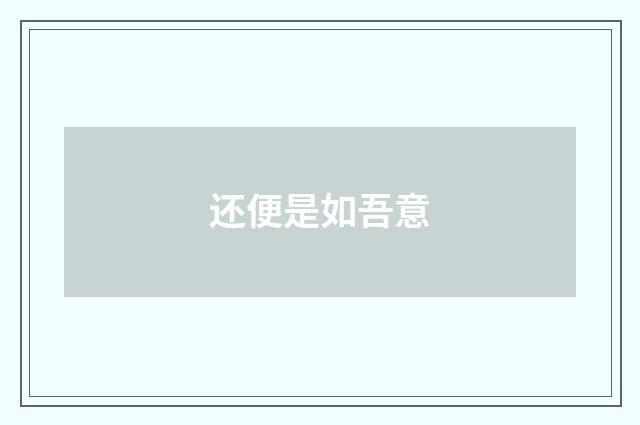 还便是如吾意