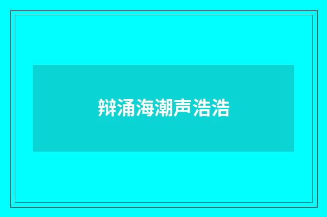 辩涌海潮声浩浩