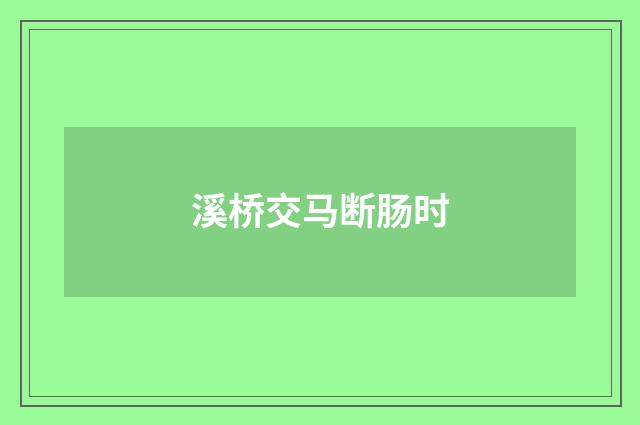 溪桥交马断肠时