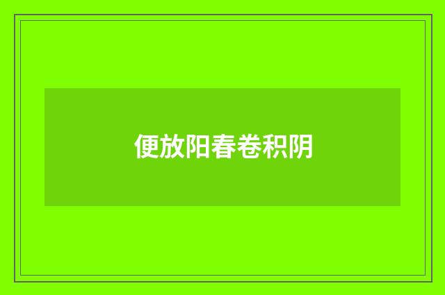 便放阳春卷积阴