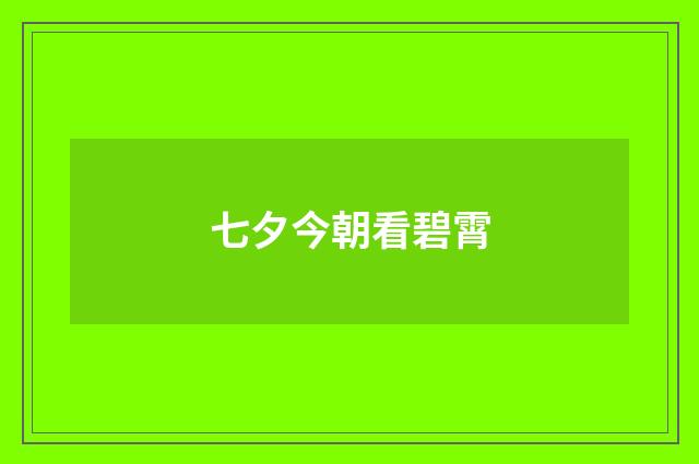 七夕今朝看碧霄