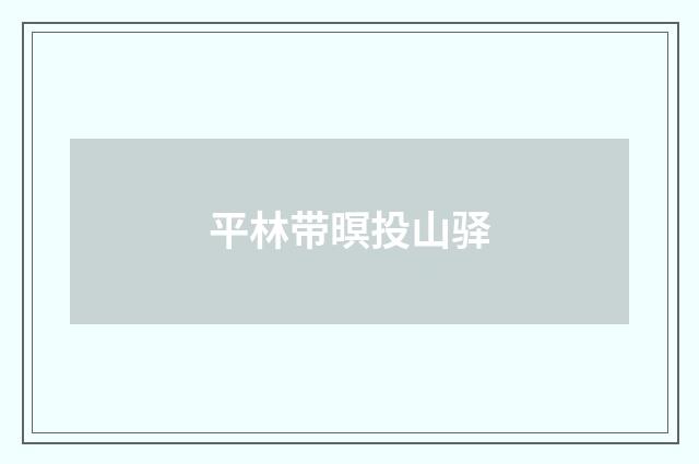 平林带暝投山驿