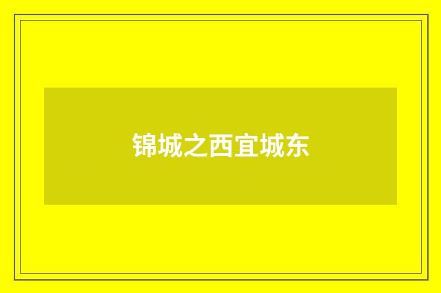 锦城之西宜城东