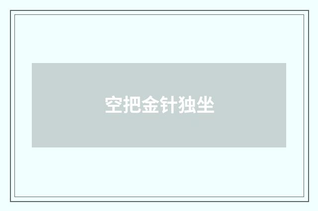 空把金针独坐