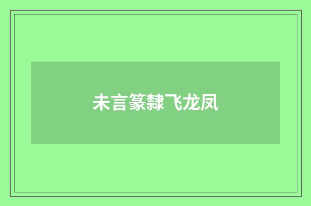未言篆隸飞龙凤