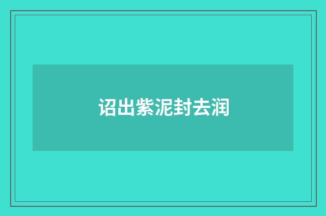 诏出紫泥封去润