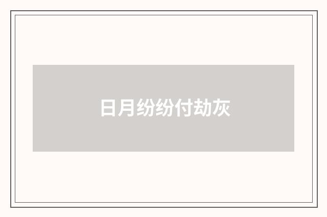 日月纷纷付劫灰