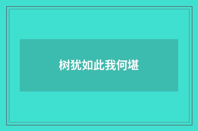 树犹如此我何堪