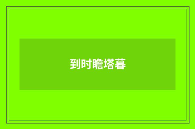 到时瞻塔暮