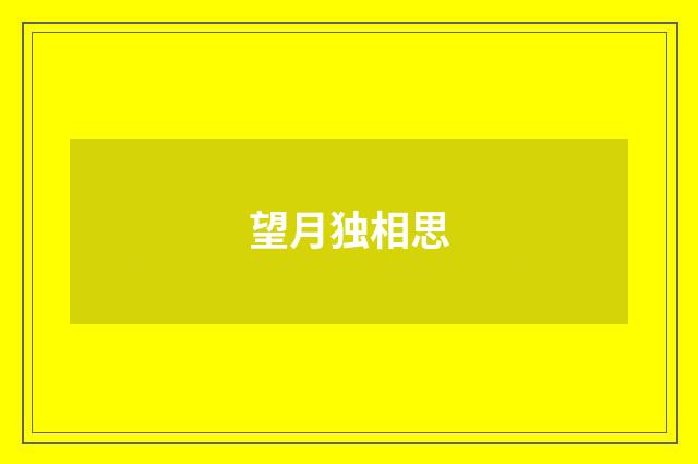 望月独相思