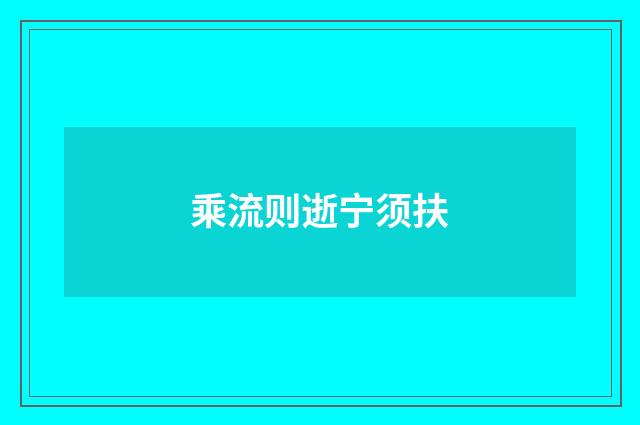 乘流则逝宁须扶