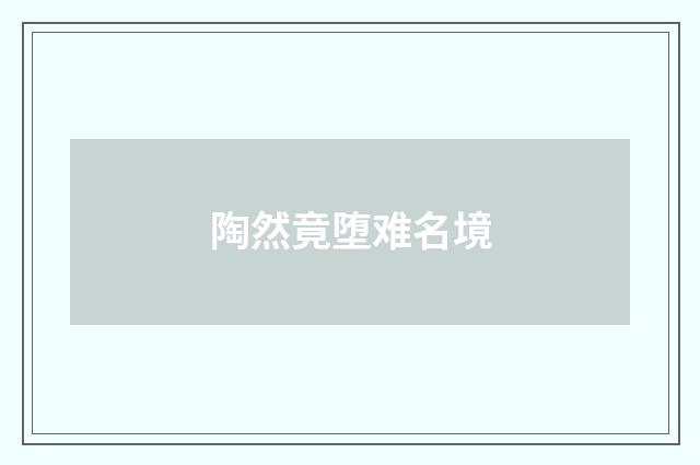 陶然竟堕难名境