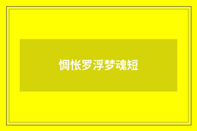 惆怅罗浮梦魂短