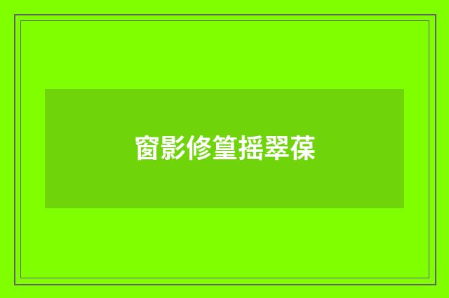 窗影修篁摇翠葆