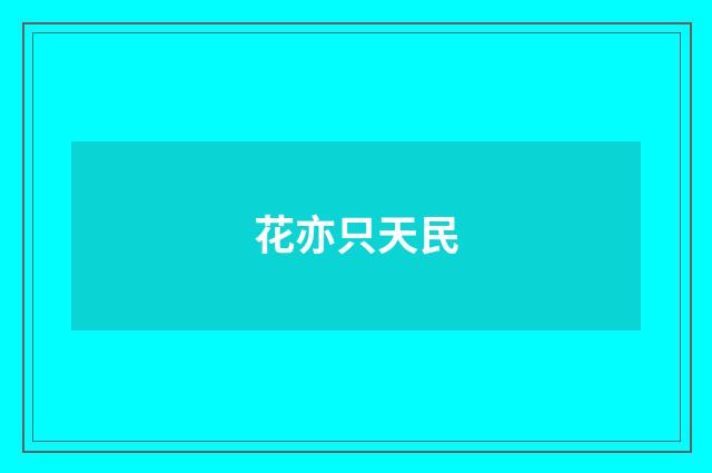 花亦只天民