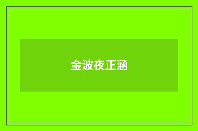 金波夜正涵