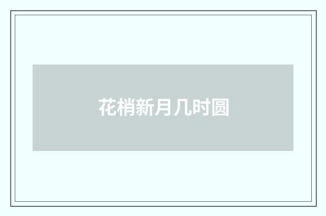 花梢新月几时圆