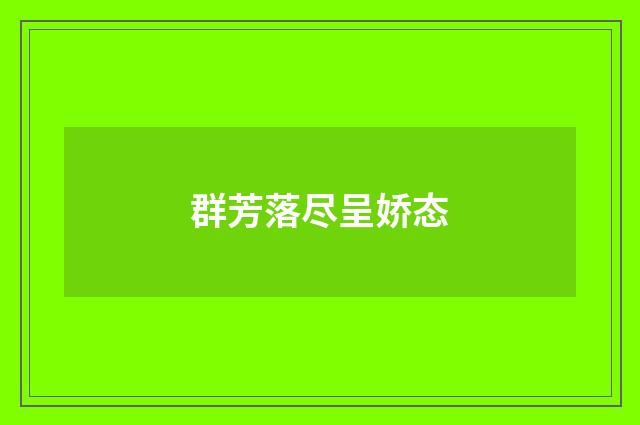 群芳落尽呈娇态