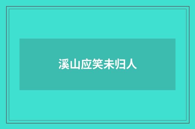 溪山应笑未归人