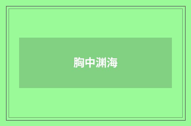 胸中渊海