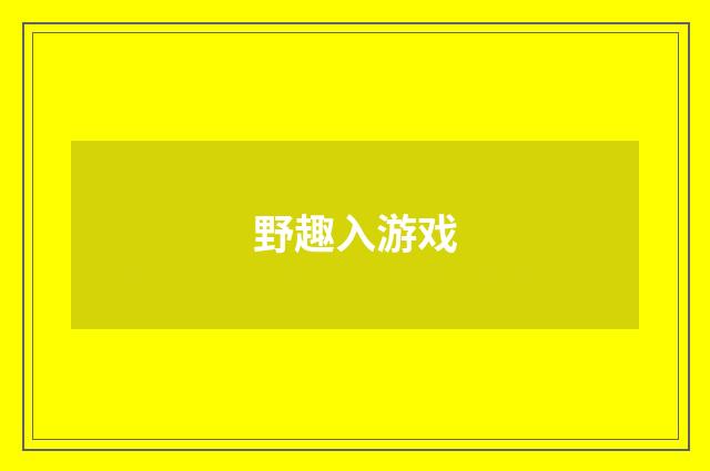 野趣入游戏