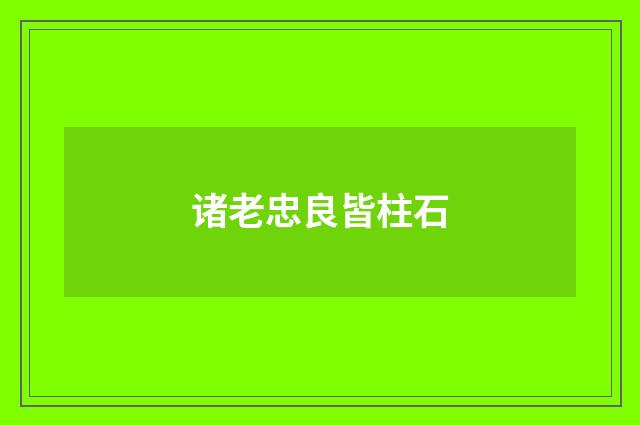 诸老忠良皆柱石