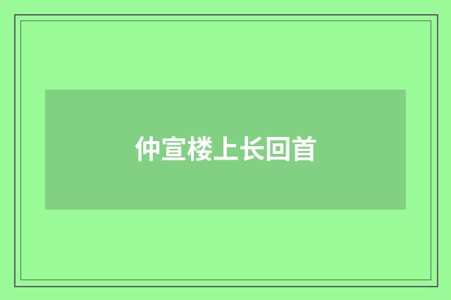 仲宣楼上长回首