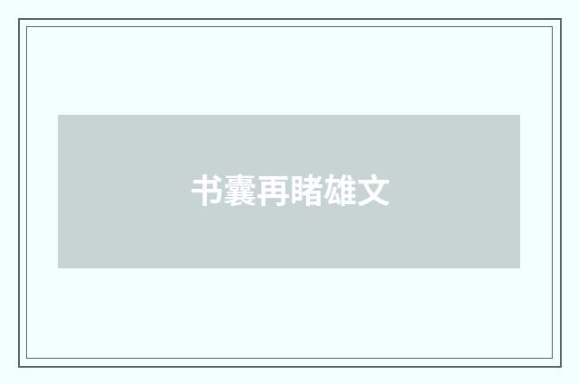 书囊再睹雄文