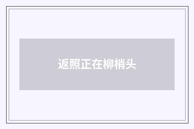 返照正在柳梢头