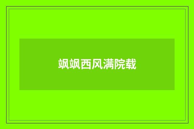 飒飒西风满院载