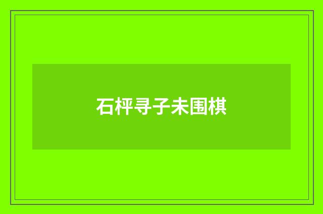 石枰寻子未围棋