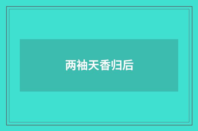 两袖天香归后
