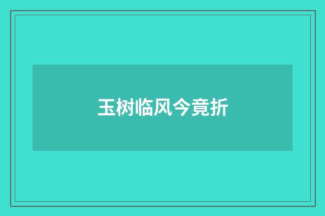 玉树临风今竟折
