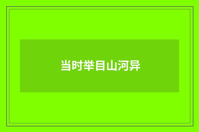 当时举目山河异
