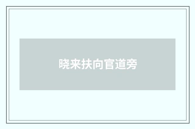 晓来扶向官道旁