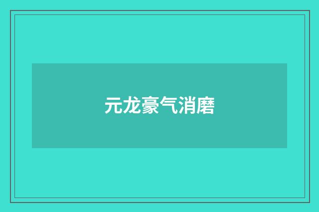 元龙豪气消磨