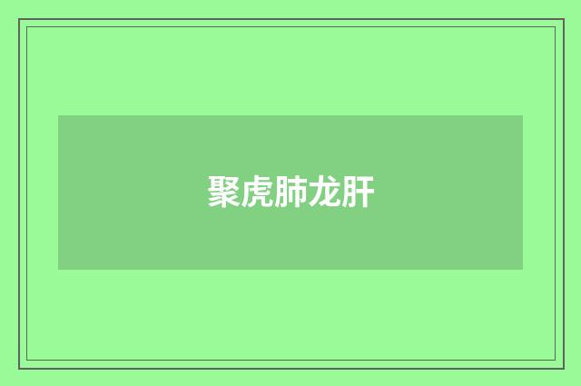 聚虎肺龙肝