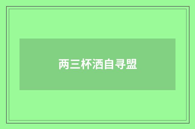 两三杯洒自寻盟