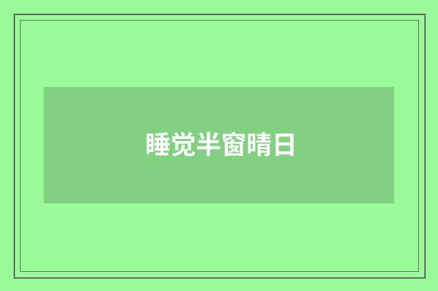睡觉半窗晴日