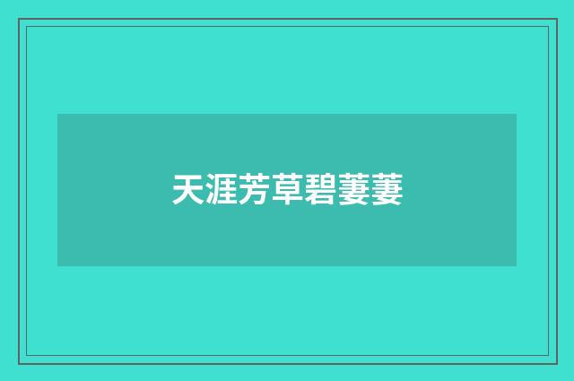 天涯芳草碧萋萋